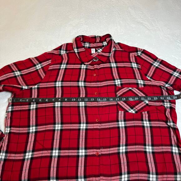 BP Plaid Lightweight Flannel Button Up Shirt Size 1X Holidays Classic Cabincore - Picture 7 of 9